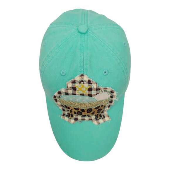 Adams Embroidery Applique Baby Crib Tuck Strap Teal Cap Star Animal Print Hat - Picture 6 of 13